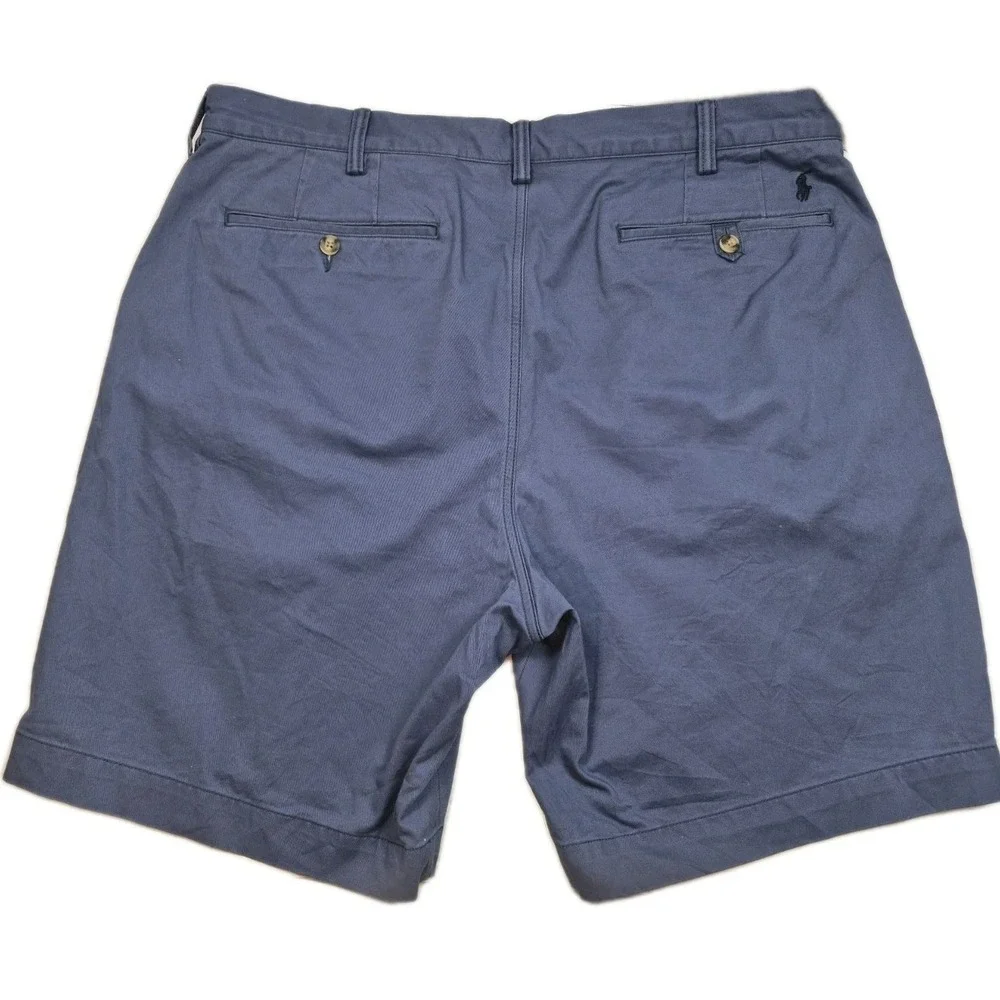Polo Ralph Lauren Mens 38 Blue Stretch Classic Fit Chino Shorts Twill‎ Pony Logo